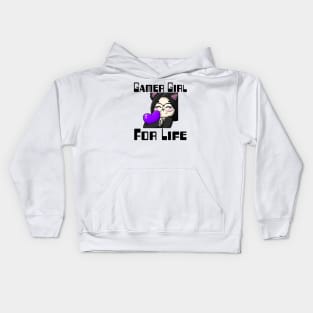 Gamer Girl For Life. Kids Hoodie